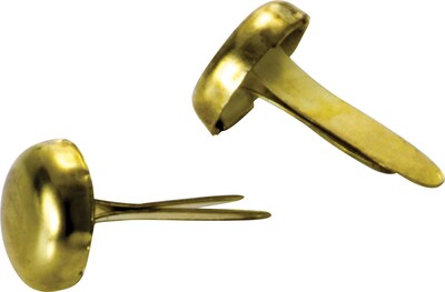 Officemate Round Head Fasteners, 1/2" Shank, Brass, 100/Box (OIC99802)