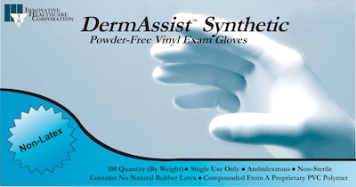 Innovative Dermassist Powder Free White Vinyl Gloves, Medium 1000/Carton (101683CS)