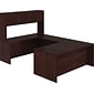 HON 10500 Series Bundle Solutions Left U-Station with Stack-On Storage, Mahogany, 72" x 108"
