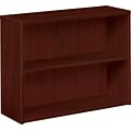 HON 10500 Series Laminate Bookcase, Mahogany, 2-Shelf, 29 5/8H