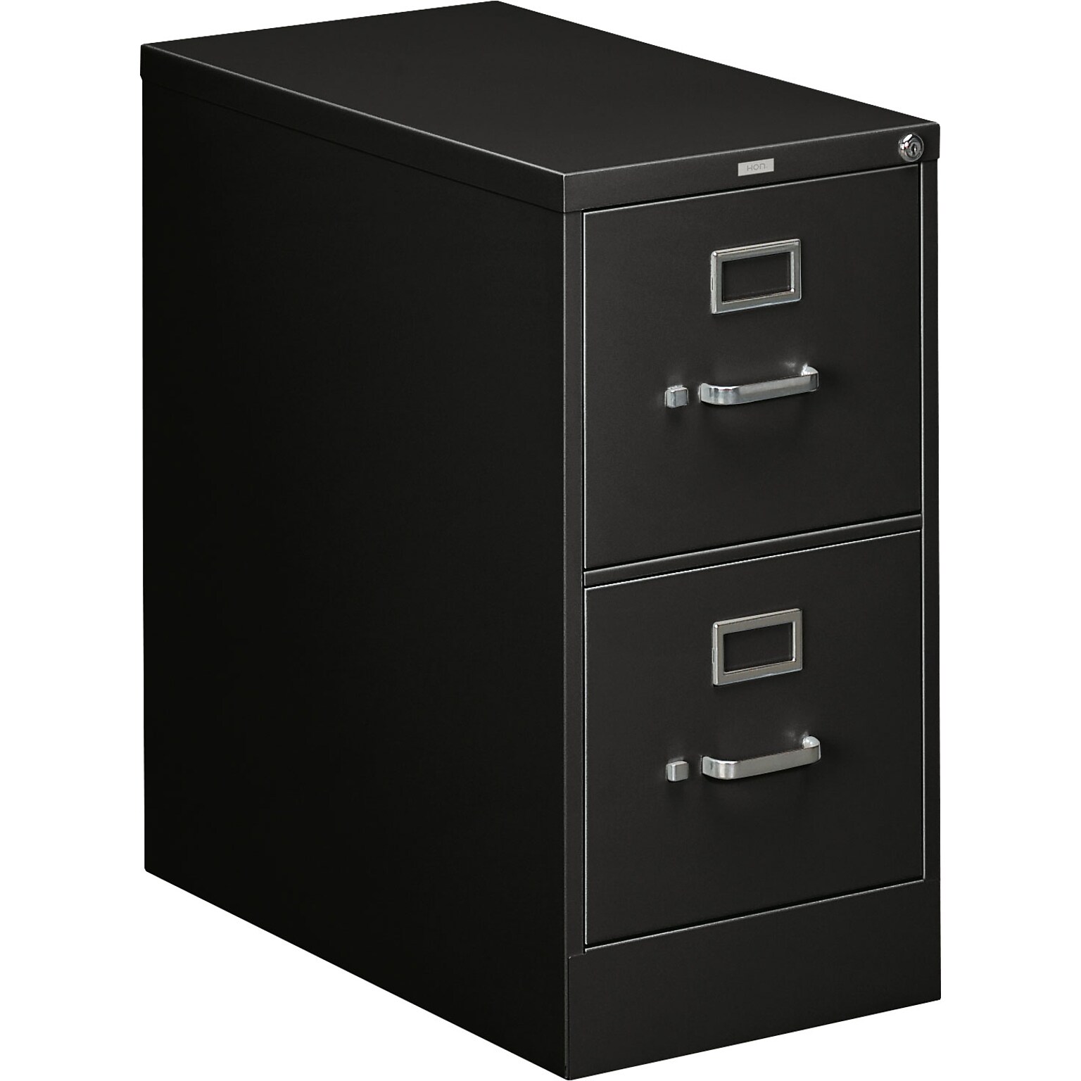 HON® 310 Series Letter Width Vertical File Cabinet, 2-Drawer, Black, 26.5D (HON312PPRO)