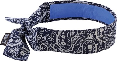 Ergodyne Chill-Its 6700 Evaporative Cooling Bandana, Navy Western, One Size, 6/Carton (12564)