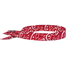 Ergodyne Chill-Its 6705 Evaporative Cooling Bandana, Red Western, One Size, 24/Carton (12315)