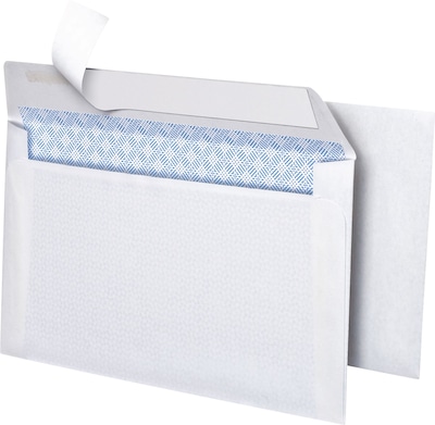 Staples® Simply Self Seal Security Tinted #6 Business Envelopes, 3 5/8 x 6 1/2, White, 50/Box (862