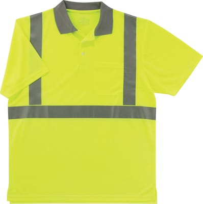Ergodyne® GloWear® 8295 Class 2 Hi-Visibility Polo Shirt, Lime, 4XL