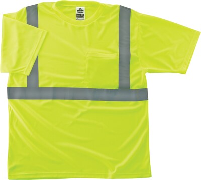 Ergodyne GloWear® 8289 High Visibility Short Sleeve T-Shirt, ANSI Class R2, Lime, Medium (21503)