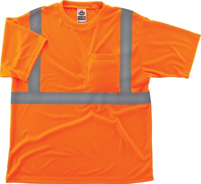 Ergodyne GloWear® 8289 High Visibility Short Sleeve T-Shirt, ANSI Class R2, Hi-Vis Orange, Large (21514)