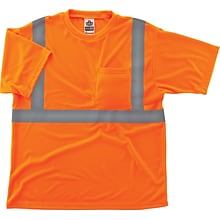 Ergodyne GloWear® 8289 High Visibility Short Sleeve T-Shirt, ANSI Class R2, Hi-Vis Orange, 3XL (2151