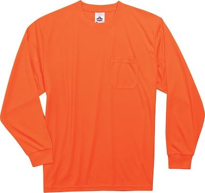 Ergodyne GloWear 8091 High Visibility Long Sleeve T-Shirt, Orange, Large (21594)