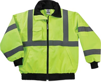 Ergodyne GloWear 8379 High Visibility Long Sleeve Jacket, ANSI Class R3, Lime, X-Large (24475)