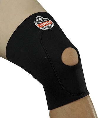 Ergodyne® ProFlex® Knee Sleeve With Open Patella/Anterior Pad, Black, Large