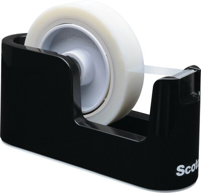 Heavy Duty Weighted Desktop Tape Dispenser, 3 core, Plastic, Black