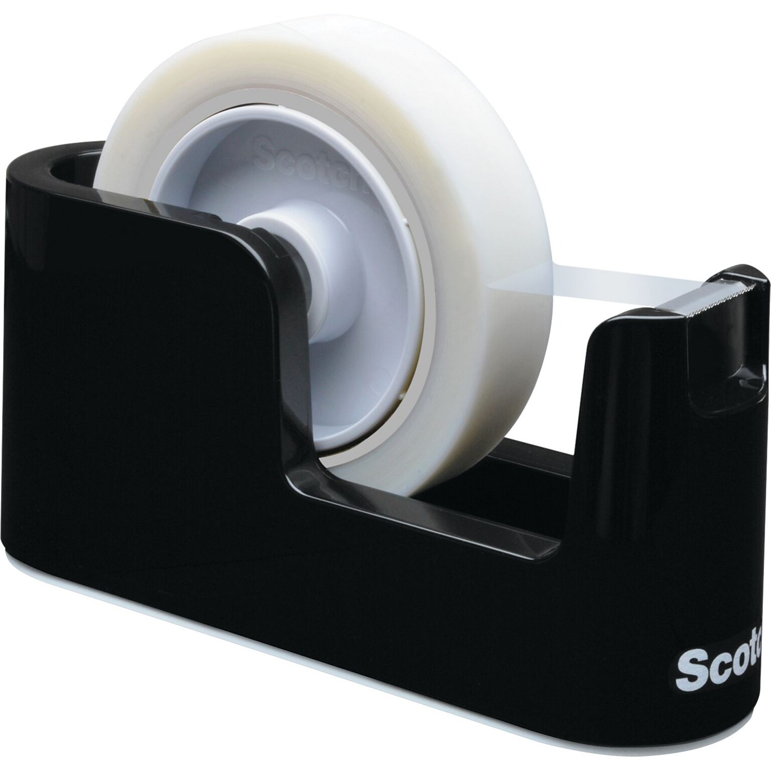 Heavy Duty Weighted Desktop Tape Dispenser, 3 core, Plastic, Black