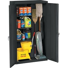Tennsco® Janitorial Supply Cabinet, Black, 64Hx36Wx18D
