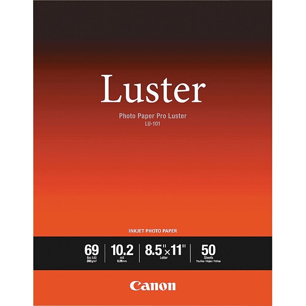 Canon Photo Paper Pro Luster LU-101, 8.5 x 11, 50/Pack (6211B004)