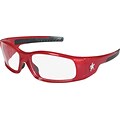 Crews Swagger Brash Look Polycarbonate Dual Lens Glasses Safety Glasses Red / Clear