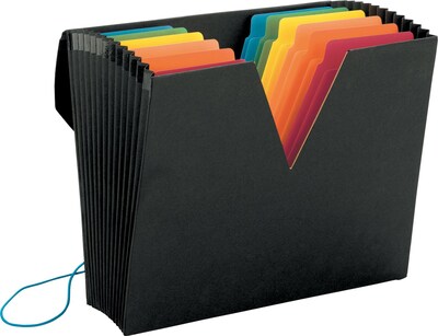 ColorVue Expanding File with SuperTab, 13 Pocket, Letter, Black/Asstd.
