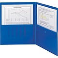 Smead 2-Pocket Folder with Security Pocket, Letter Size, Blue, 5/Box (87701)