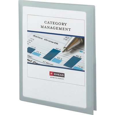 Frame View Poly Two-Pocket Folder, 8-1/2 x 11, Oyster, 5/Pack