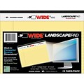 WIDE Landscape Format Writing Pad, 8 x 6, Canary, 40 Sheets/Pad, 1/Pad