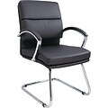 Alera® Neratoli Series Slim Profile Soft Leather Guest Chair, Black