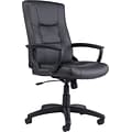 Alera® YR Series Leather High-Back Swivel/Tilt Executive Chair, Black