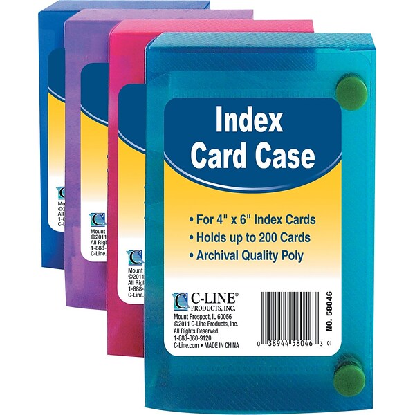 4x6 Tabbed Index Card, White, 48 Pk