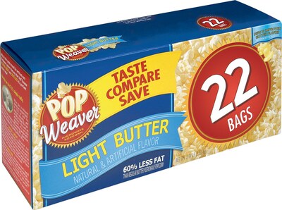 Pop Weaver Microwave Popcorn, Light Butter, Popcorn, 2.5 oz (105511)