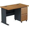 Bush Business Furniture Cubix 48W Desk with 2Dwr Mobile Pedestal, Natural Cherry/Slate, Installed (SMA004NCSUFA)