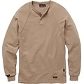 Workrite® Flame Resistant 6.7 oz Tecasafe Long Sleeve Henley Shirt, Khaki, Medium