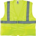 Ergodyne GloWear 8220HL High Visibility Sleeveless Safety Vest, ANSI Class R2, Lime Yellow, 2XL/3XL