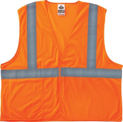 Ergodyne GloWear 8220HL High Visibility Sleeveless Safety Vest, ANSI Class R2, Orange, S/M (21133)