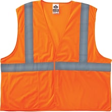 Ergodyne GloWear 8220HL High Visibility Sleeveless Safety Vest, ANSI Class R2, Orange, S/M (21133)