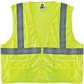 Ergodyne GloWear 8220Z High Visibility Sleeveless Safety Vest, ANSI Class R2, Lime, S/M (21123)