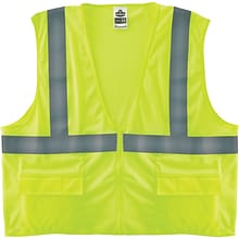 Ergodyne GloWear 8220Z High Visibility Sleeveless Safety Vest, ANSI Class R2, Lime, 2XL/3XL (21127)