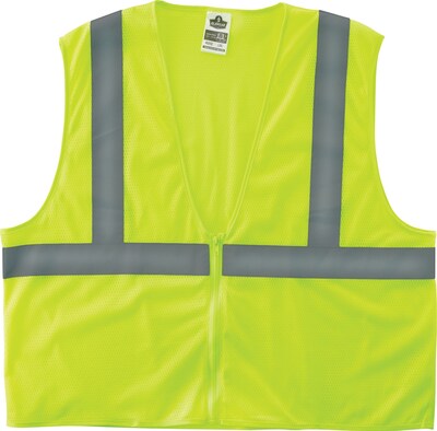 Ergodyne GloWear® 8205Z High Visibility Sleeveless Safety Vest, ANSI Class R2, Lime, 4XL/5XL (20999)