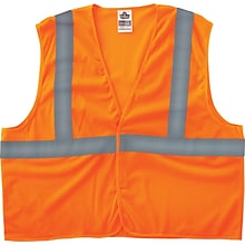 Ergodyne GloWear® 8205HL High Visibility Sleeveless Safety Vest, ANSI Class R2, Orange, 4XL/5XL (209
