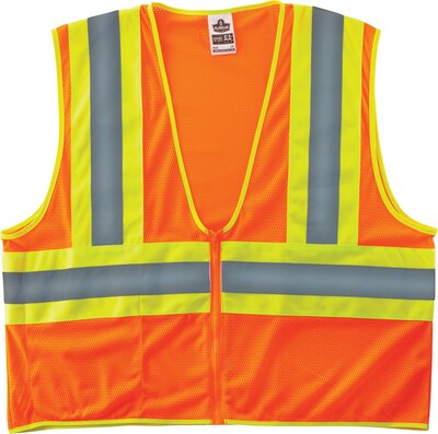 Ergodyne GloWear 8229Z High Visibility Sleeveless Safety Vest, ANSI Class R2, Orange, S/M (21303)