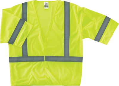 Ergodyne GloWear® 8310HL High Visibility Short Sleeve Safety Vest, ANSI Class R3, Lime, 2XL/3XL (22027)