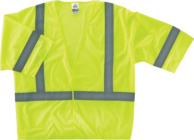 Ergodyne GloWear® 8310HL High Visibility Short Sleeve Safety Vest, ANSI Class R3, Lime, Large (22025