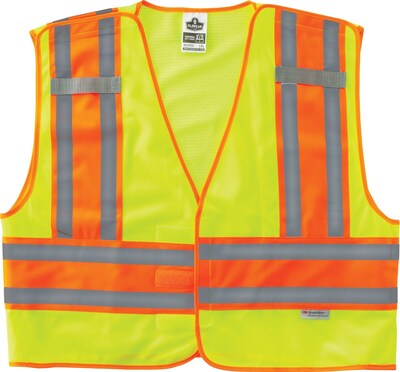 Ergodyne GloWear® 8245 High Visibility Sleeveless Safety Vest, ANSI Class P2, Lime, 6XL/7XL (24000)