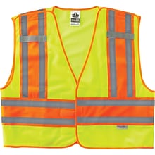 Ergodyne GloWear® 8245 High Visibility Sleeveless Safety Vest, ANSI Class P2, Lime, Large (23395)