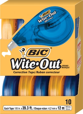 BIC Wite-Out Brand EZ Correct Correction Tape 10-Pk