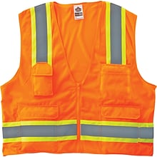 Ergodyne GloWear 8248Z High Visibility Sleeveless Safety Vest, ANSI Class R2, Orange, S/M (24063)
