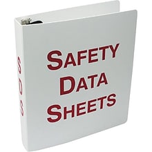 Accuform Safety Data Sheets 3 3-Ring Non-View Binder, Red/White (ZRS640)