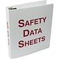 Accuform Safety Data Sheets 3" 3-Ring Non-View Binder, Red/White (ZRS640)