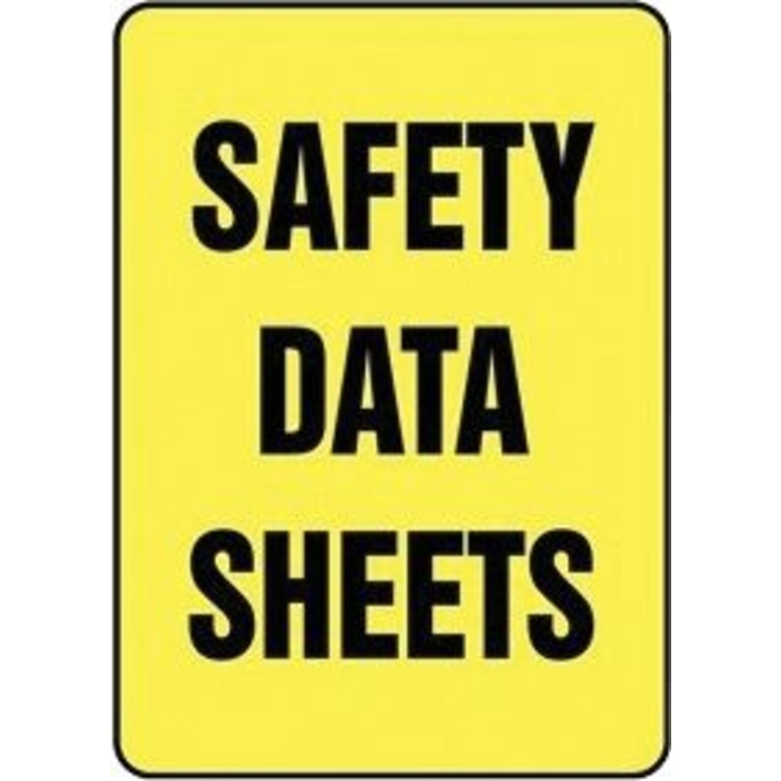 Accuform Signs® Safety Data Sheets Sign, 14 x 10, Plastic, Yellow