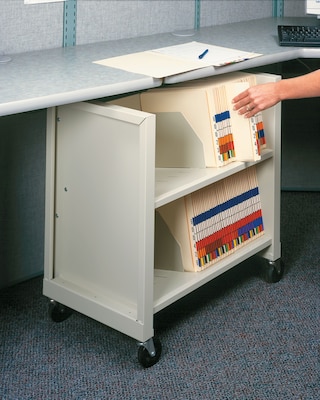 White Mini 2 Shelf Mobile Cart