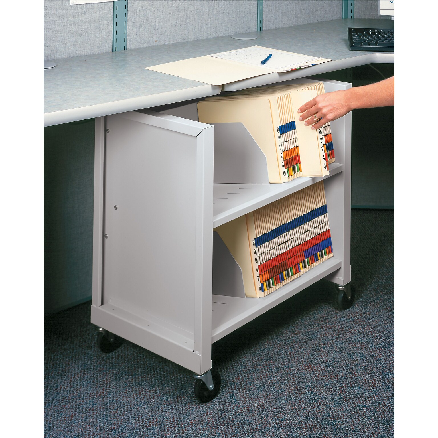 Datum Mobile Cart; Mini, 2 Shelves, Light Gray