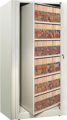 Datum Ez2 Rotary Filing Cabinet; Starter, 6 Shelf, Letter Size, Bone White